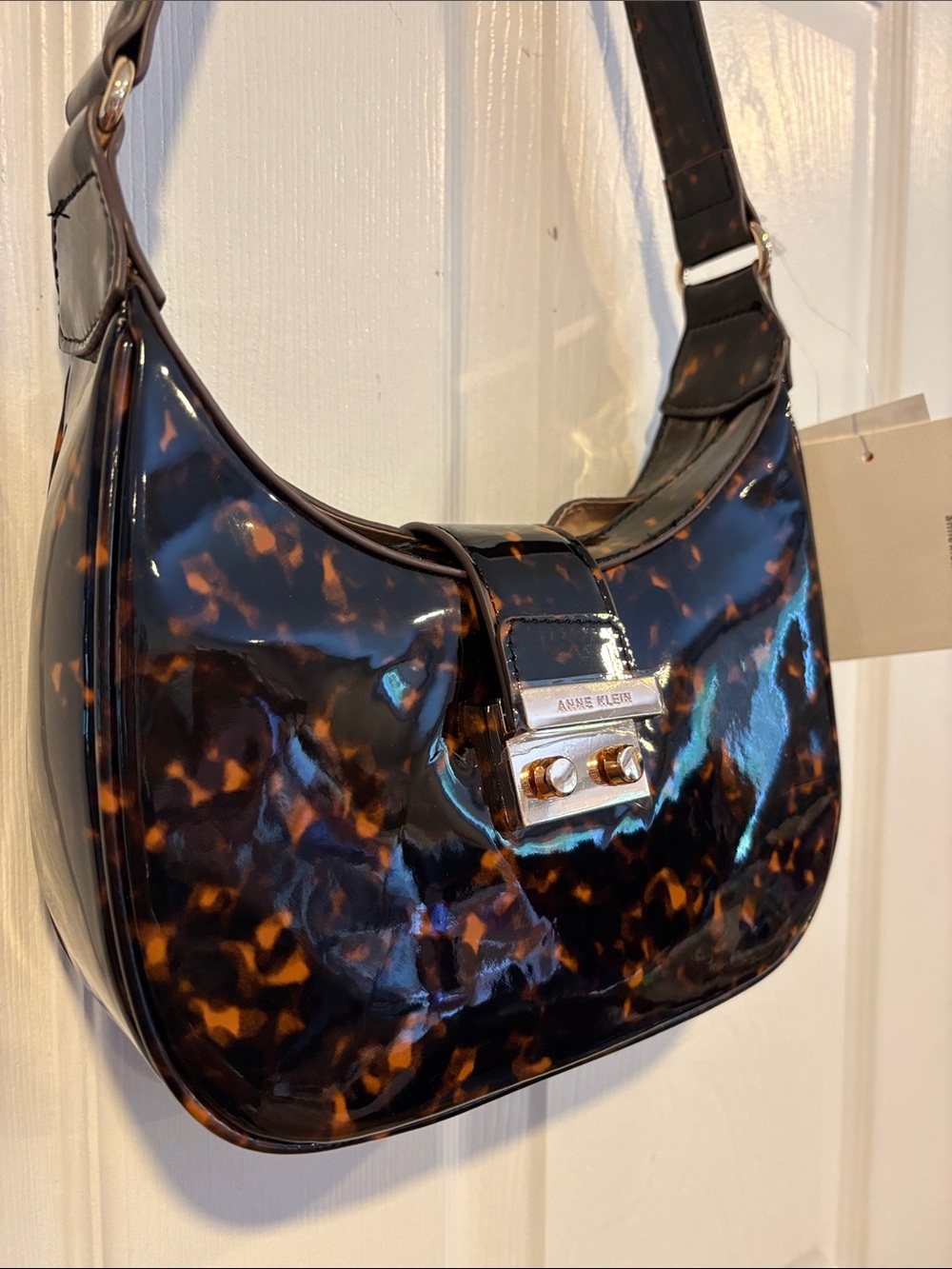BNWT Anne Klein Tortoiseshell Shoulder Bag - Dark Brown & Black